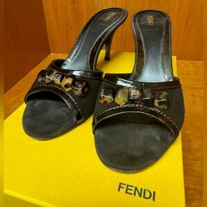 Fendi heels, brown suede (size 37.5/US7)
